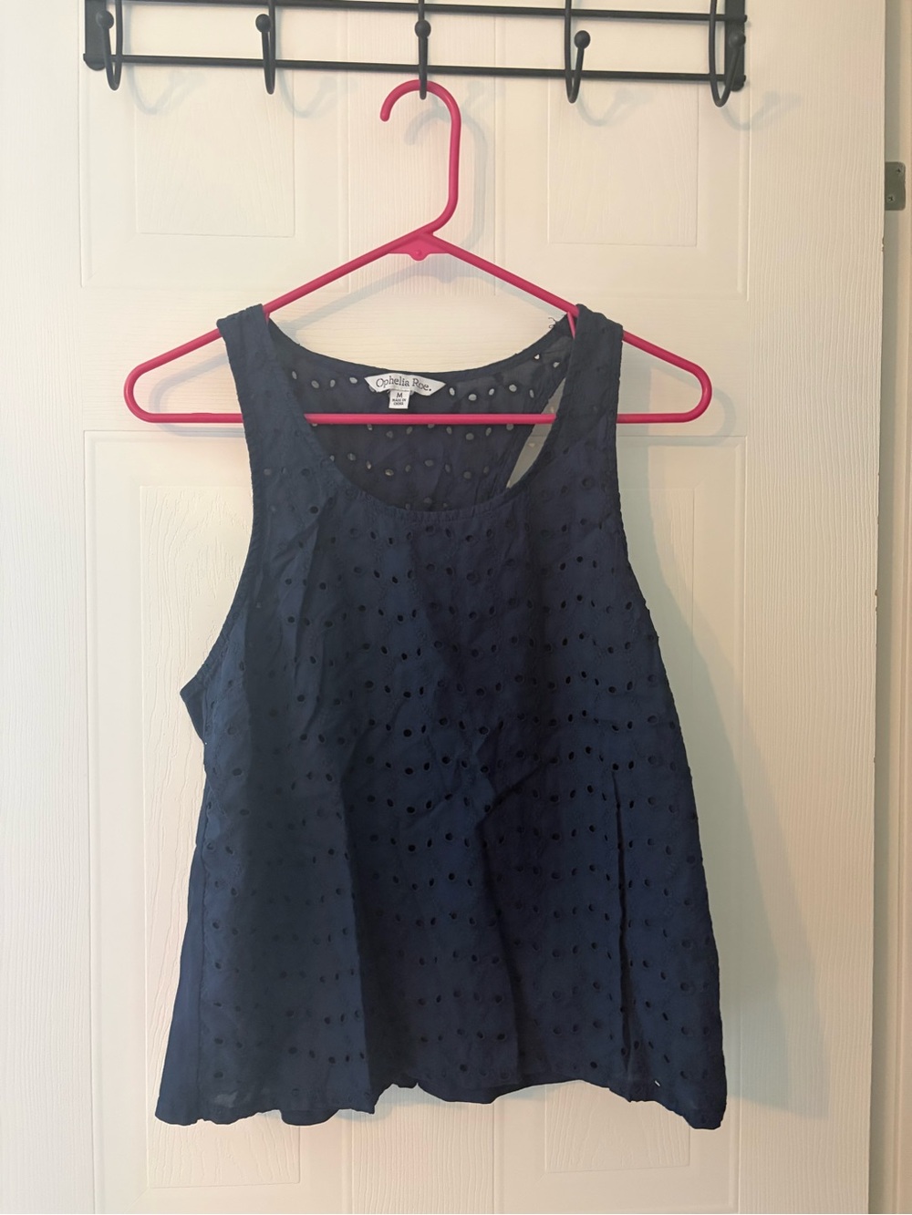 Ophelia & Co. Navy Eyelet Sleeveless Tank